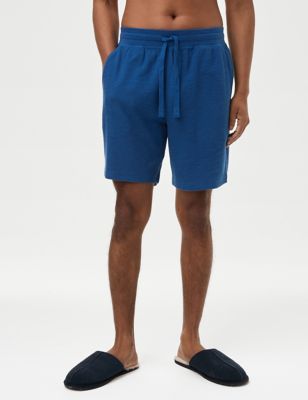 

Mens M&S Collection Pure Cotton Waffle Loungewear Shorts - Bright Blue, Bright Blue