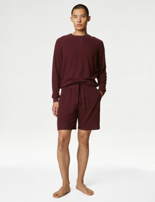

Mens M&S Collection Pure Cotton Waffle Loungewear Shorts - Burgundy, Burgundy