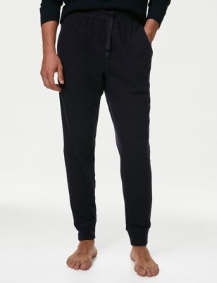 

Mens M&S Collection Pure Cotton Waffle Jogger Bottoms - Navy, Navy