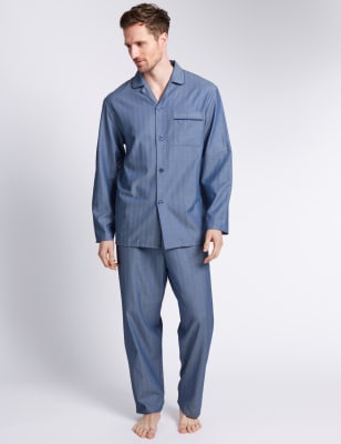 Pure Cotton Herringbone Pyjamas