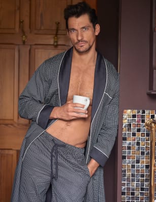 Pure Cotton Printed Dressing Gown with Belt