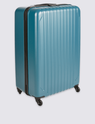 Large 4 Wheel Hard Suitcase with Security Zip