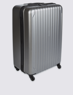 Large 4 Wheel Hard Suitcase with Security Zip