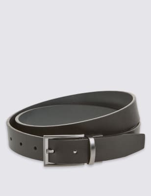 Textured Leather Reversible Belt