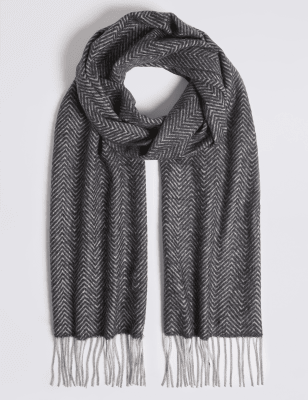 Pure Cashmere Herringbone Scarf