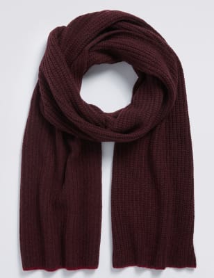 Pure Cashmere Knitted Rib Scarf