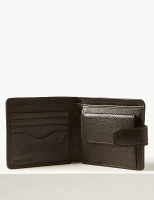 Leather Classic Bi Fold Coin Wallet with Cardsafe&trade;