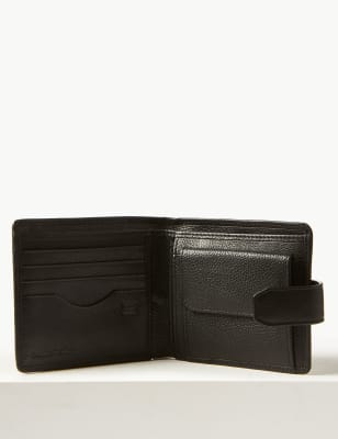 Leather Classic Bi Fold Coin Wallet with Cardsafe&trade;