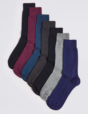 7 Pairs of Cool & Freshfeet&trade; Cotton Rich Socks