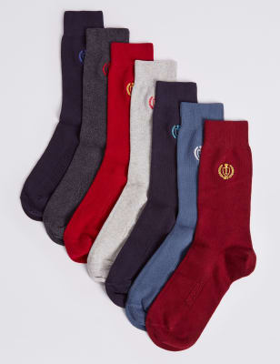 7 Pairs of Cool & Freshfeet&trade; Embroidery Socks