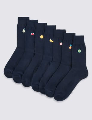 7 Pairs of Cool & Freshfeet&trade; Cotton Rich Socks