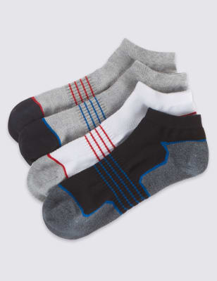 4 Pairs of Cool & Fresh&trade; Trainer Liner Socks