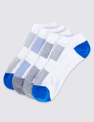 4 Pairs of Cool & Fresh&trade; Trainer Liner Socks