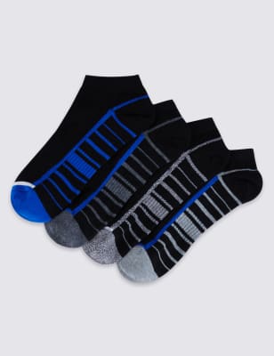 4 Pairs of Cool & Fresh&trade; Trainer Liner Socks
