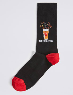 1 Pair of Christmas Reinbeer Socks