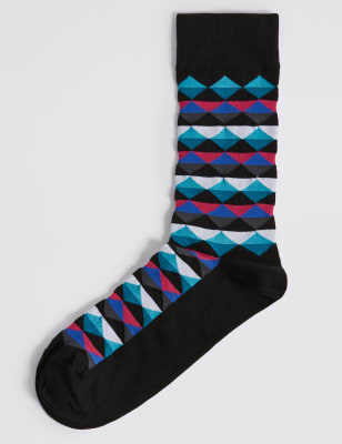 Cotton Rich Printed Socks