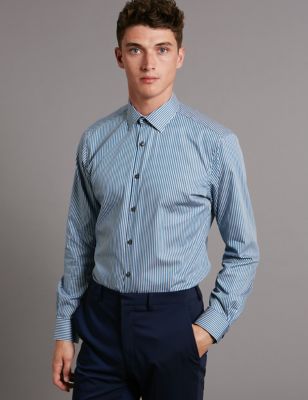 Supima® Tailored Fit Pure Cotton Striped Shirt