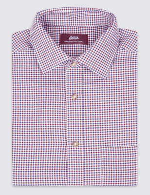 Pure Cotton Regular Fit Checked Shirt