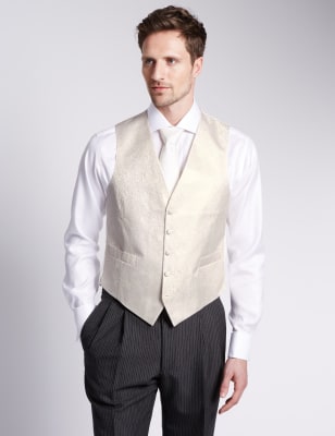 Pure Silk 5 Button Floral Waistcoat