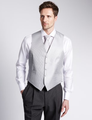 Pure Silk 5 Button Waffle Textured Waistcoat