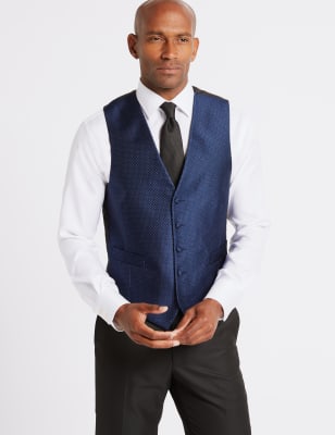 5 Button Textured Waistcoat