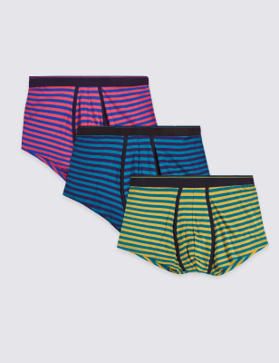 3 Pack Cotton Rich Striped Hipsters