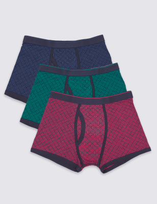 3 Pack Cotton Rich Assorted Trunks