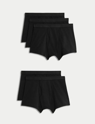 

Mens M&S Collection 5pk Cotton Stretch Cool & Fresh™ Trunks - Black, Black