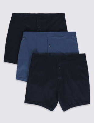 3 Pack Pure Cotton Trunks with StayNEW&trade;