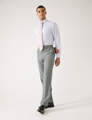 

Mens M&S Collection Regular Fit Prince of Wales Check Suit Trousers - Grey Mix, Grey Mix