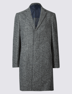 Wool Blend Revere Overcoat