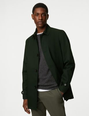 

Mens M&S Collection Cotton Blend Mac with Stormwear™ - Bottle Green, Bottle Green