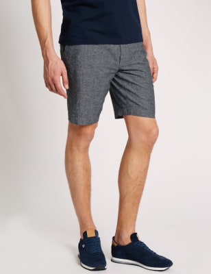 Linen Blend Chambray Chino Shorts