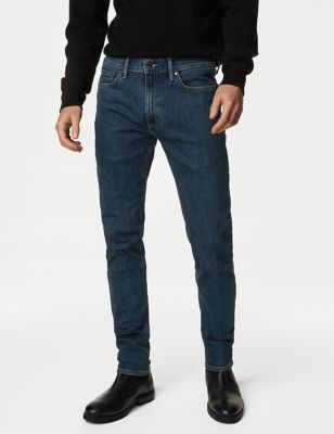 

Mens M&S Collection Slim Fit Stretch Jeans - Dark Blue, Dark Blue