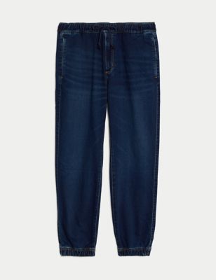 

Mens M&S Collection Regular Fit Jersey Cuffed Jogger Jeans - Indigo, Indigo