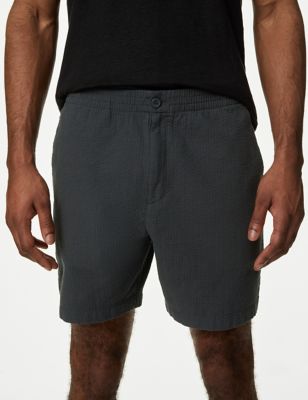 

Mens M&S Collection Pure Cotton Elasticated Waist Shorts - Grey, Grey