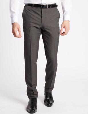 Slim Fit Flat Front Trousers