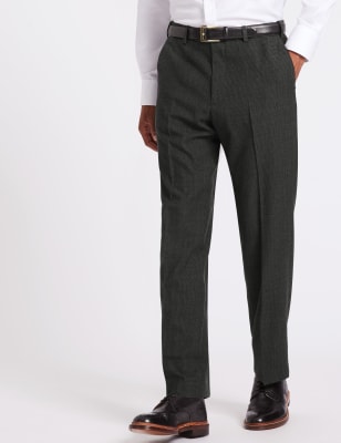 Big & Tall Wool Blend Single Pleated Trousers