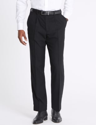 Tailored Wool Rich Single Pleated Trousers