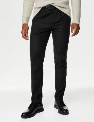 

Mens M&S Collection Tapered Fit Smart Stretch Chinos - Black, Black