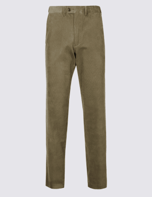 Cotton Corduroy Trousers with Stretch