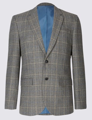 Big & Tall Wool Blend Checked Jacket