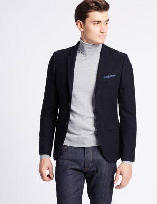 Wool Blend Textured Jacket
