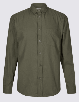 Brushed Cotton Plain Shirt