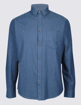 Brushed Cotton Plain Shirt