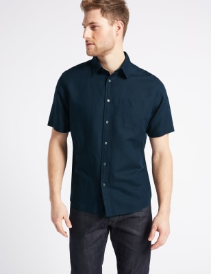 m&s linen shirts mens