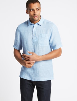 m&s pure linen shirt