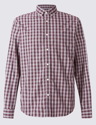 Pure Cotton Checked Shirt with Pocket
