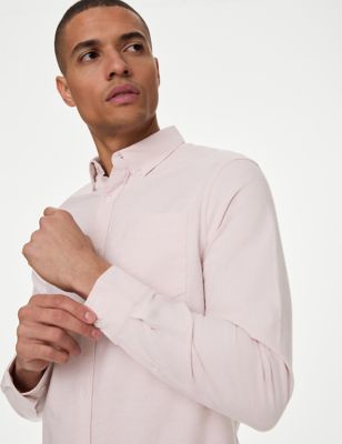 

Mens M&S Collection Slim Fit Pure Cotton Oxford Shirt - Pink, Pink