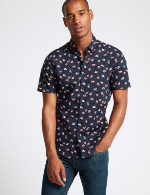 m&s mens casual long sleeve shirts